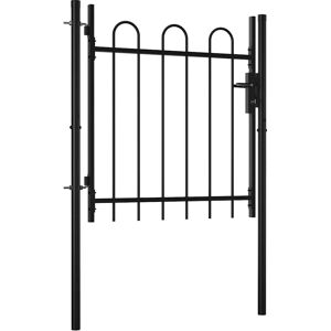 vidaXL Single Door Fence Gate - Garden Gate - Black vidaXL Single Door Fence Gate - Garden Gate - Black