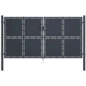 vidaXL Garden Gate Steel Anthracite Outdoor Fence Doors Patio - Garden Gate vidaXL Garden Gate Steel Anthracite Outdoor Fence Doors Patio - Garden Gate