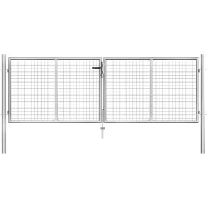 vidaXL Haveport i Galvaniseret Stål 306x125cm Sølv Udendørs Indgangsdør - Haveport vidaXL Haveport i Galvaniseret Stål 306x125cm Sølv Udendørs Indgangsdør - Haveport