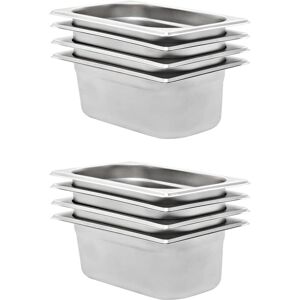 vidaXL Gastronorm Container GN 1/4 100 mm Stainless Steel - 8 pcs vidaXL Gastronorm Container GN 1/4 100 mm Stainless Steel - 8 pcs