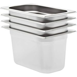 vidaXL Stainless Steel Gastronorm Containers - 4 pcs GN 1/4 - 150 mm vidaXL Stainless Steel Gastronorm Containers - 4 pcs GN 1/4 - 150 mm