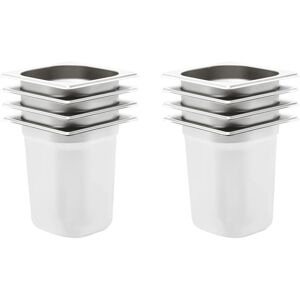 VidaXL Gastronorm Containers 8 pcs, Stainless Steel, GN 1/6 - Kitchenware VidaXL Gastronorm Containers 8 pcs, Stainless Steel, GN 1/6 - Kitchenware