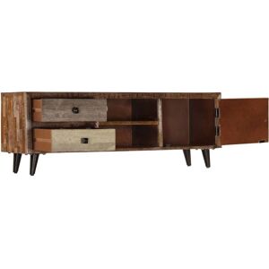 vidaXL Mango Wood TV Cabinet - Rustic Charm - 118x30x40 cm vidaXL Mango Wood TV Cabinet - Rustic Charm - 118x30x40 cm