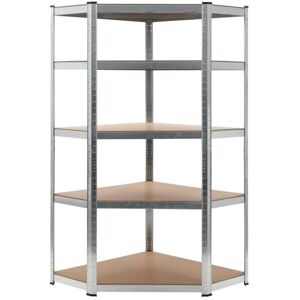 vidaXL Storage Shelf Silver 90x90x180cm Steel MDF - Storage Shelf vidaXL Storage Shelf Silver 90x90x180cm Steel MDF - Storage Shelf