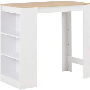 vidaXL White Coffee Bar Table with Shelf - Small Space Dining vidaXL White Coffee Bar Table with Shelf - Small Space Dining