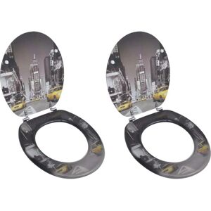 vidaXL Toilet Seat with Lid - Multi coloured - 2 pcs - Standard vidaXL Toilet Seat with Lid - Multi coloured - 2 pcs - Standard