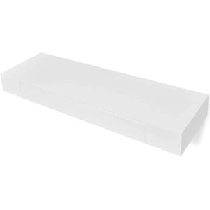 vidaXL 2x Floating Wall Shelves with Drawers White 80cm - Wall Shelves vidaXL 2x Floating Wall Shelves with Drawers White 80cm - Wall Shelves
