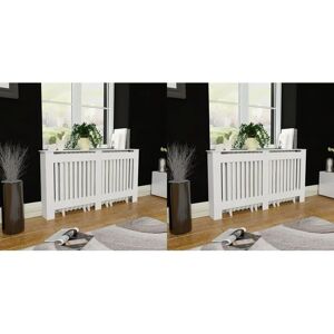 vidaXL 152cm White MDF Radiator Cover with Shelf - Radiator Cover vidaXL 152cm White MDF Radiator Cover with Shelf - Radiator Cover