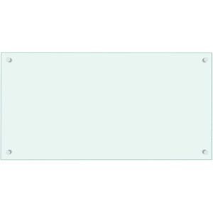 vidaXL White Kitchen Backsplash - 80x40cm Tempered Glass Wall Panel vidaXL White Kitchen Backsplash - 80x40cm Tempered Glass Wall Panel