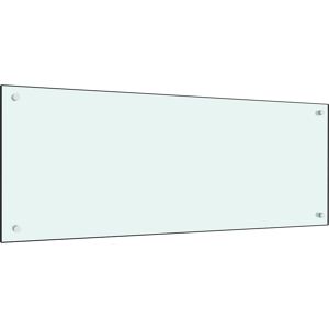 vidaXL Kitchen Backsplash White 100x40 cm Tempered Glass - Kitchen Backsplash vidaXL Kitchen Backsplash White 100x40 cm Tempered Glass - Kitchen Backsplash