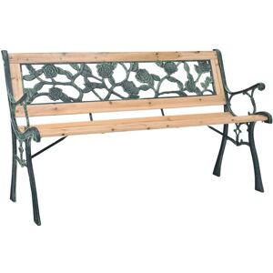 vidaXL Garden Bench 122cm Wood Rose-patterned Backrest Outdoor Patio Park Seat vidaXL Garden Bench 122cm Wood Rose-patterned Backrest Outdoor Patio Park Seat