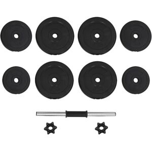 vidaXL Dumbbell Set - 15kg Ergonomic Plastic Handle Fitness Plate vidaXL Dumbbell Set - 15kg Ergonomic Plastic Handle Fitness Plate