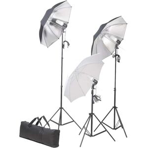 vidaXL Lysopsætning - 3 stativer, paraplyer, 24W lamper - Sort vidaXL Lysopsætning - 3 stativer, paraplyer, 24W lamper - Sort