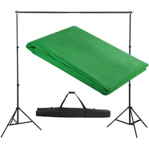 vidaXL Backdrop Support System 300x300cm Green Photography Studio Background vidaXL Backdrop Support System 300x300cm Green Photography Studio Background