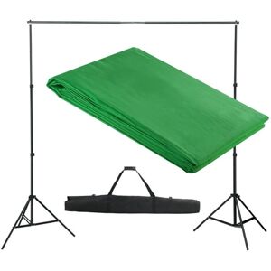 vidaXL Backdrop Support System 300x300cm Green Photography Studio Background vidaXL Backdrop Support System 300x300cm Green Photography Studio Background