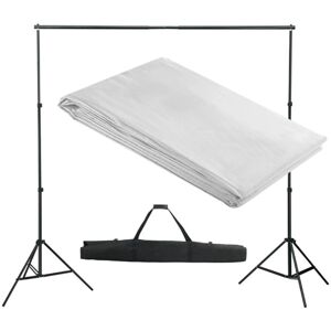 vidaXL Backdrop Support System 300x300cm White Photography Studio Background vidaXL Backdrop Support System 300x300cm White Photography Studio Background