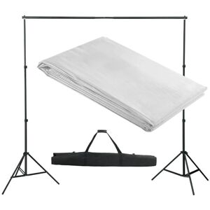 vidaXL Backdrop Support System 300x300cm White Photography Studio Background vidaXL Backdrop Support System 300x300cm White Photography Studio Background
