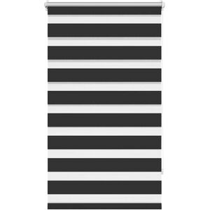 vidaXL Black Zebra Roller Blind - Modern Window Covering vidaXL Black Zebra Roller Blind - Modern Window Covering