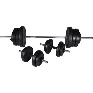 vidaXL Barbell and Dumbbell Set - 60.5kg Fitness Equipment vidaXL Barbell and Dumbbell Set - 60.5kg Fitness Equipment
