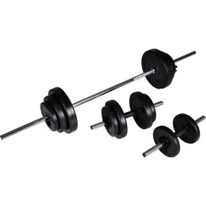 vidaXL Weightlifting Set - 30.5kg, Barbell + 2 Dumbbells vidaXL Weightlifting Set - 30.5kg, Barbell + 2 Dumbbells