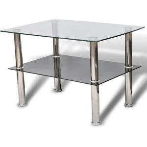 vidaXL Coffee Table Glass 2 Tiers - Coffee Table vidaXL Coffee Table Glass 2 Tiers - Coffee Table
