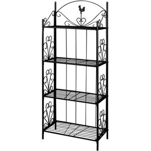 vidaXL Plant Rack Square Black Outdoor Garden Flower Pot Display Shelf Rack - Plant Rack, Black, 4-Tier, 153cm vidaXL Plant Rack Square Black Outdoor Garden Flower Pot Display Shelf Rack - Plant Rack, Black, 4-Tier, 153cm