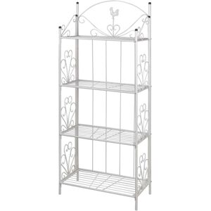 vidaXL Plant Stand 4-Tier White Garden Display Shelf vidaXL Plant Stand 4-Tier White Garden Display Shelf