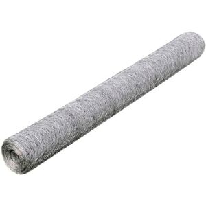 vidaXL Silver Galvanized Chicken Wire Fence Mesh 0.75m x 25m vidaXL Silver Galvanized Chicken Wire Fence Mesh 0.75m x 25m
