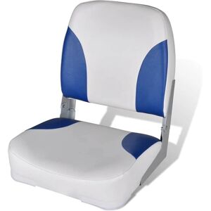 vidaXL Boat Seat Foldable Blue-white - Boat Seat vidaXL Boat Seat Foldable Blue-white - Boat Seat