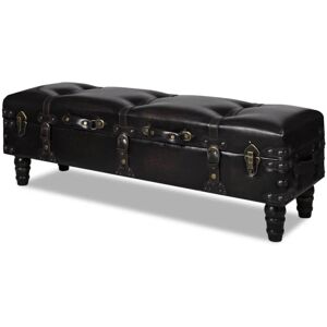 vidaXL Banco de almacenamiento largo - Banco de almacenamiento, marrón, MDF, cuero sintético vidaXL Banco de almacenamiento largo - Banco de almacenamiento, marrón, MDF, cuero sintético