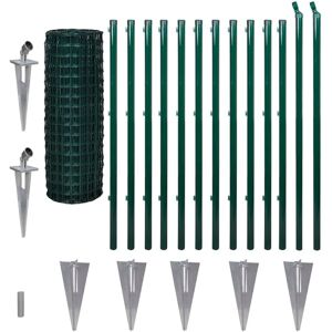 vidaXL Steel Green Euro Fence 25x1.2m Garden Farm Barrier vidaXL Steel Green Euro Fence 25x1.2m Garden Farm Barrier