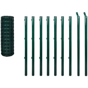 vidaXL Steel Green Euro Fence Set 10m - Garden Barrier Panel vidaXL Steel Green Euro Fence Set 10m - Garden Barrier Panel