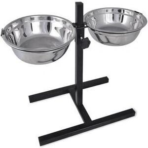 vidaXL Höhenverstellbarer Doppel-Futterständer & Edelstahlschalen - Hund/Katze Napf vidaXL Höhenverstellbarer Doppel-Futterständer & Edelstahlschalen - Hund/Katze Napf
