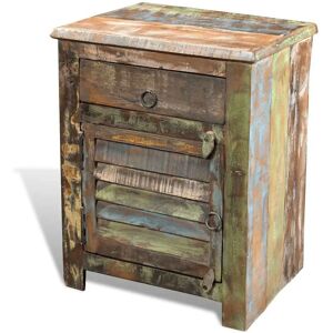 vidaXL Mueble de noche vintage de madera reciclada - Mesita vidaXL Mueble de noche vintage de madera reciclada - Mesita