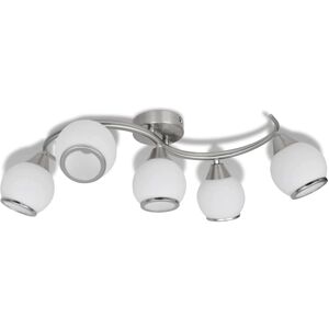 vidaXL Plafondlamp met Glazen Kappen op Golfrail - Plafondlamp vidaXL Plafondlamp met Glazen Kappen op Golfrail - Plafondlamp