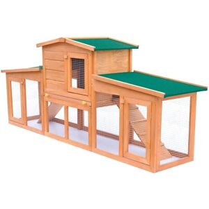 vidaXL Large Rabbit Hutch with Roofs Wood Small Animal House Pet Cage Habitat - Rabbit Hutch vidaXL Large Rabbit Hutch with Roofs Wood Small Animal House Pet Cage Habitat - Rabbit Hutch