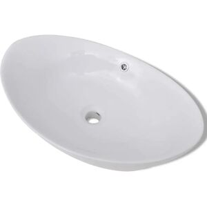 vidaXL Ceramic Basin Oval with Overflow - Washbasin vidaXL Ceramic Basin Oval with Overflow - Washbasin