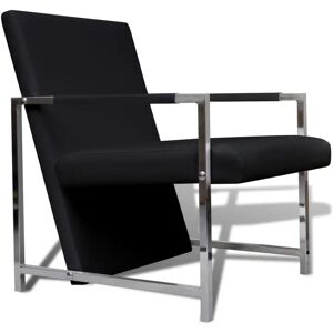 vidaXL Sessel Set 2 Stück Chromrahmen Schwarz Kunstleder vidaXL Sessel Set 2 Stück Chromrahmen Schwarz Kunstleder