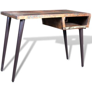 vidaXL Reclaimed Wood Desk with Iron Legs - Desk vidaXL Reclaimed Wood Desk with Iron Legs - Desk