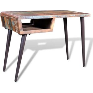 vidaXL Reclaimed Wood Desk with Iron Legs - Desk vidaXL Reclaimed Wood Desk with Iron Legs - Desk