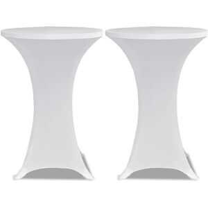 vidaXL 2x Stehtischhusse 80cm Weiß Stretch - Tischhusse vidaXL 2x Stehtischhusse 80cm Weiß Stretch - Tischhusse