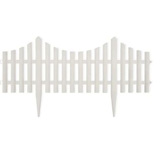 vidaXL 17x Lawn Divider White 10m Garden Fence Panel Edging Barrier vidaXL 17x Lawn Divider White 10m Garden Fence Panel Edging Barrier