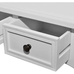 vidaXL White Console Table with 3 Drawers - Coffee/Side Table vidaXL White Console Table with 3 Drawers - Coffee/Side Table