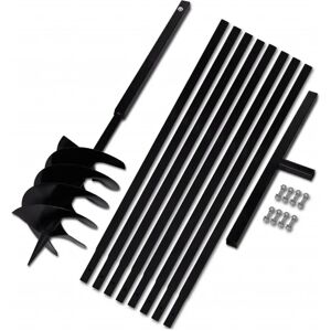 vidaXL Ground Drill 200mm Steel - Ground Drill, Handle & Extension Tube vidaXL Ground Drill 200mm Steel - Ground Drill, Handle & Extension Tube