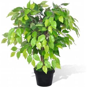 vidaXL Artificial Dwarf Ficus with Pot - 60 cm - Realistic Indoor/Outdoor Plant vidaXL Artificial Dwarf Ficus with Pot - 60 cm - Realistic Indoor/Outdoor Plant