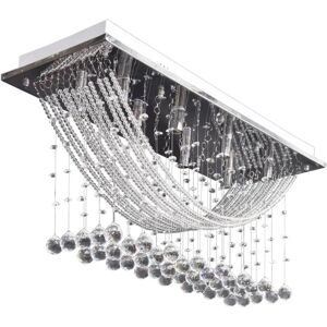 vidaXL Weiße Deckenlampe mit Glitzernden Glas Kristallperlen - Deckenlampe vidaXL Weiße Deckenlampe mit Glitzernden Glas Kristallperlen - Deckenlampe