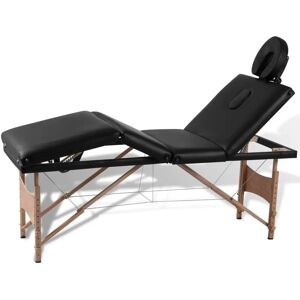 vidaXL Klappbare Massageliege 4-Zonen mit Holzgestell - Schwarz vidaXL Klappbare Massageliege 4-Zonen mit Holzgestell - Schwarz