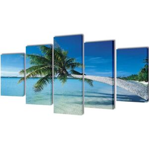 vidaXL Pictures decoration set beach with palm trees 200 x 100 cm - Decor vidaXL Pictures decoration set beach with palm trees 200 x 100 cm - Decor