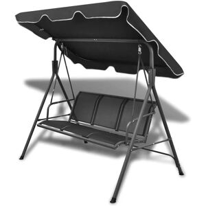 vidaXL Black Garden Swing Bench with Canopy vidaXL Black Garden Swing Bench with Canopy