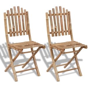 vidaXL Outdoor Chair Set - Foldable Bamboo Garden Chairs vidaXL Outdoor Chair Set - Foldable Bamboo Garden Chairs